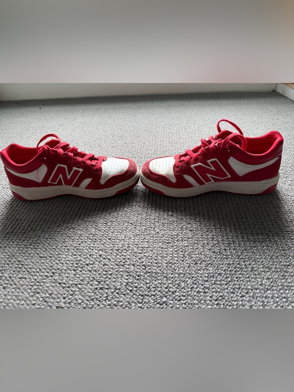 New Balance Red and White Kids Sneakers